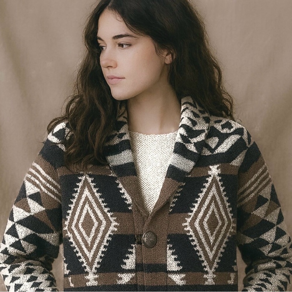 Anthropologie X Oliver. O Southwestern Boho Tribal Knit Cardigan Size 1X - NWOT - Picture 2 of 7